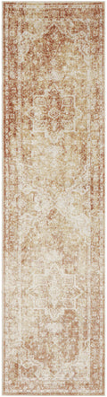 Astra Machine Washable Rust Vintage Polyester Area Rug