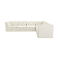 Tiziana 128" Cream Velvet Upholstered 6pc. Modular Sectional - Sec6A
