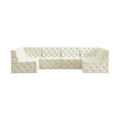 Tiziana 128" Cream Velvet Upholstered 6pc. Modular Sectional - Sec6B