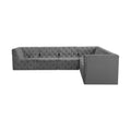 Tiziana 128" Grey Velvet Upholstered 6pc. Modular Sectional - Sec6A