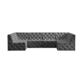 Tiziana 128" Grey Velvet Upholstered 6pc. Modular Sectional - Sec6B