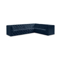Tiziana 128" Navy Velvet Upholstered 6pc. Modular Sectional - Sec6A