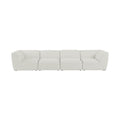 Mafalda 142" Linen Textured Fabric Upholstered 4pc. Modular Sofa