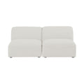 Mafalda 66" Linen Textured Fabric Upholstered 2pc. Armless Modular Loveseat