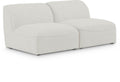 Mafalda 66" Linen Textured Fabric Upholstered 2pc. Armless Modular Loveseat