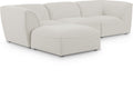 Mafalda 109" Cream Linen Textured Fabric Upholstered 4pc. Modular Sectional - Sec4A