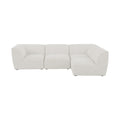 Mafalda 109" Cream Linen Textured Fabric Upholstered 4pc. Modular Sectional - Sec4B