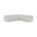 Mafalda 104" Linen Textured Fabric Upholstered 5pc. Modular Sectional