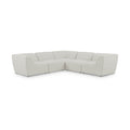 Mafalda 109" Linen Textured Fabric Upholstered 5pc. Modular Sectional
