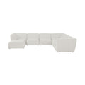 Mafalda 142" Linen Textured Fabric Upholstered 7pc. Modular Sectional