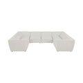 Mafalda 142" Linen Textured Fabric Upholstered 8pc. Modular Sectional