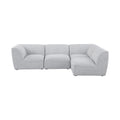 Mafalda 109" Grey Linen Textured Fabric Upholstered 4pc. Modular Sectional - Sec4B