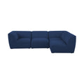 Mafalda 109" Navy Linen Textured Fabric Upholstered 4pc. Modular Sectional - Sec4B