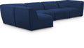 Mafalda 142" Navy Linen Textured Fabric Upholstered 5pc. Modular Sectional - Sec5D