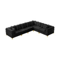 Thornbury 139" Black Velvet Upholstered 6pc. Modular Sectional - Sec6A