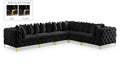 Thornbury 139" Black Velvet Upholstered 6pc. Modular Sectional - Sec6A