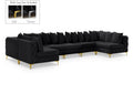 Thornbury 169" Black Velvet Upholstered 7pc. Modular Sectional - Sec7A