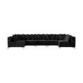 Thornbury 169" Black Velvet Upholstered 7pc. Modular Sectional - Sec7C