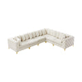 Thornbury 139" Cream Velvet Upholstered 6pc. Modular Sectional - Sec6A