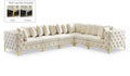 Thornbury 139" Cream Velvet Upholstered 6pc. Modular Sectional - Sec6A