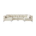 Thornbury 139" Cream Velvet Upholstered 6pc. Modular Sectional - Sec6B