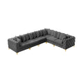 Thornbury 139" Grey Velvet Upholstered 6pc. Modular Sectional - Sec6A