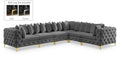 Thornbury 139" Grey Velvet Upholstered 6pc. Modular Sectional - Sec6A