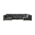Thornbury 139" Grey Velvet Upholstered 6pc. Modular Sectional - Sec6B