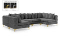 Thornbury 139" Grey Velvet Upholstered 6pc. Modular Sectional - Sec6B