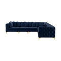 Thornbury 139" Navy Velvet Upholstered 6pc. Modular Sectional - Sec6A