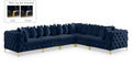 Thornbury 139" Navy Velvet Upholstered 6pc. Modular Sectional - Sec6A