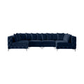 Thornbury 139" Navy Velvet Upholstered 6pc. Modular Sectional - Sec6B