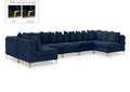 Thornbury 169" Navy Velvet Upholstered 7pc. Modular Sectional - Sec7A