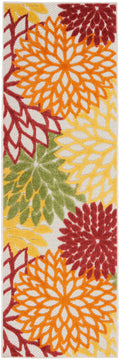 Aloha Red Multicolor Tropical Polypropylene Area Rug