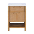 Severine 24" Natural Engineered Stone And Solid Wood Bathroom Vanity