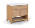Severine 36" Natural Engineered Stone And Solid Wood Bathroom Vanity