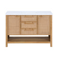 Severine 48" Natural Engineered Stone And Solid Wood Bathroom Vanity