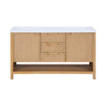 Severine 60" Natural Engineered Stone And Solid Wood Bathroom Vanity
