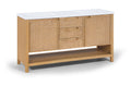 Severine 60" Natural Engineered Stone And Solid Wood Bathroom Vanity