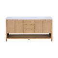 Severine 72" Natural Engineered Stone And Solid Wood Bathroom Vanity