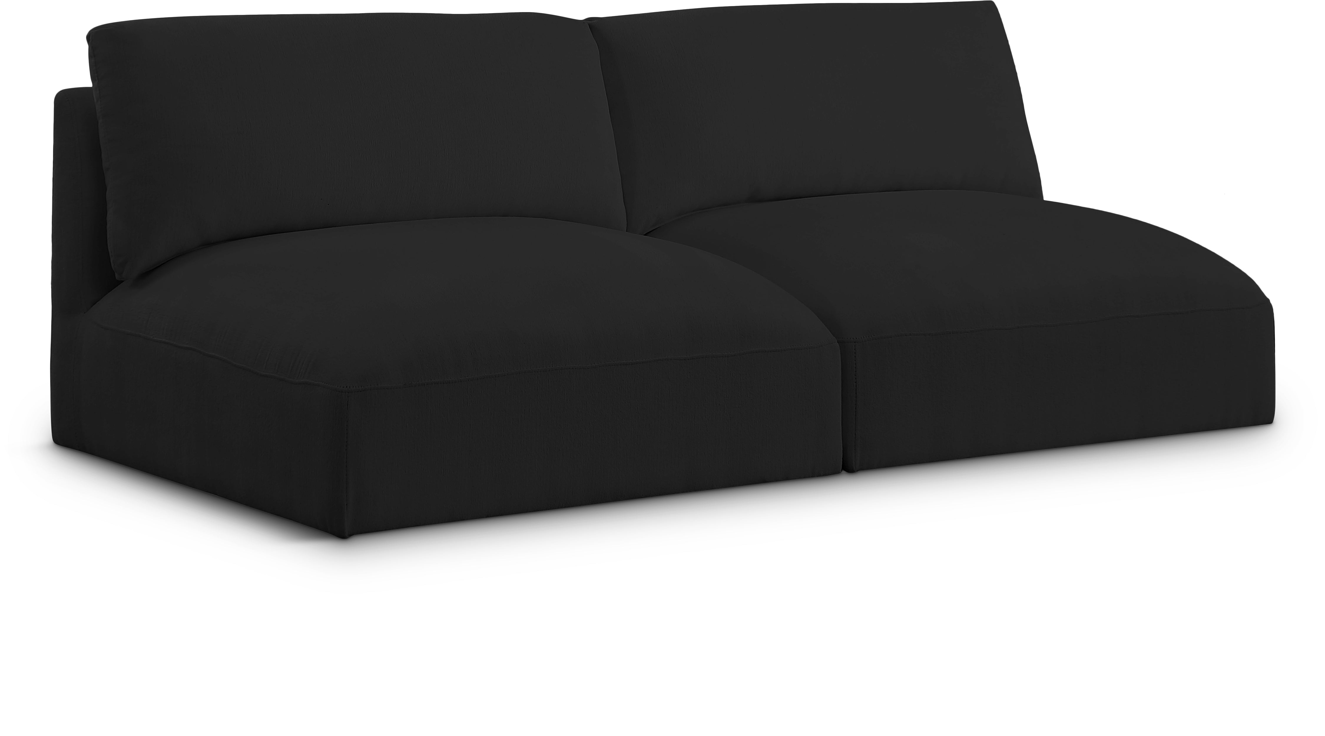 Elsie 76" Fabric Upholstered 2pc. Armless Modular Sofa