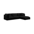 Elsie 114" Black Fabric Upholstered 4pc. Modular Sectional - Sec4A