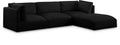 Elsie 114" Black Fabric Upholstered 4pc. Modular Sectional - Sec4A