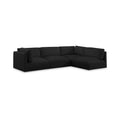Elsie 114" Black Fabric Upholstered 4pc. Modular Sectional - Sec4B