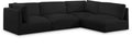 Elsie 114" Black Fabric Upholstered 4pc. Modular Sectional - Sec4B
