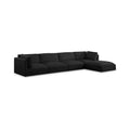 Elsie 152" Black Fabric Upholstered 5pc. Modular Sectional - Sec5A