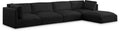 Elsie 152" Black Fabric Upholstered 5pc. Modular Sectional - Sec5A