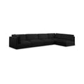 Elsie 152" Black Fabric Upholstered 5pc. Modular Sectional - Sec5B