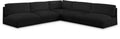 Elsie 114" Black Fabric Upholstered 5pc. Modular Sectional - Sec5C