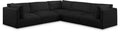 Elsie 114" Black Fabric Upholstered 5pc. Modular Sectional - Sec5D